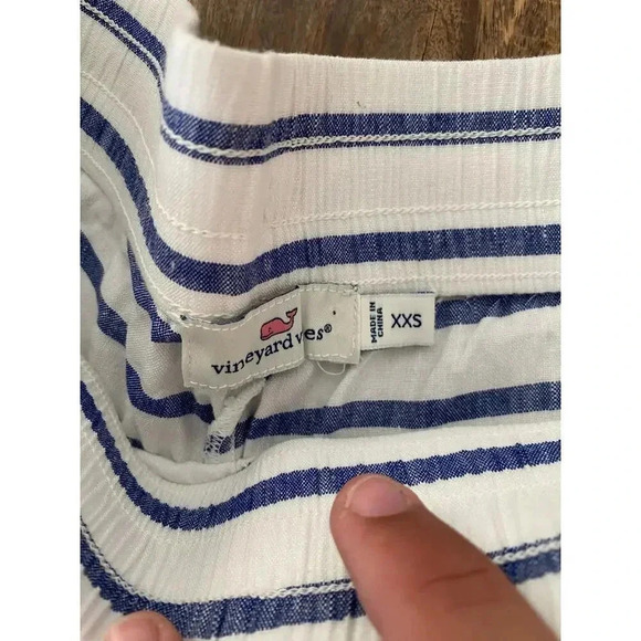 Vineyard Vines White Drawstring Striped Ombre linen Shorts Size XXS - Picture 3 of 4
